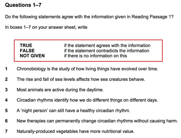 Minh họa dạng bài Identifying Information True/False/Not Given