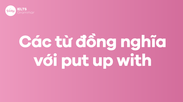 Synonyms for put up with