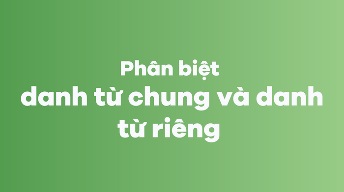 Sự phân biệt giữa danh từ chung và danh từ riêng trong tiếng Anh