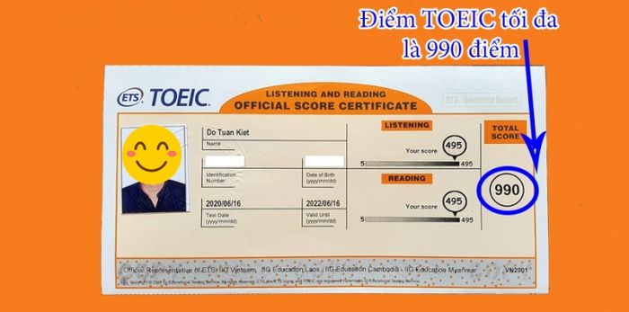 Số điểm cao nhất mà TOEIC có thể đạt được là bao nhiêu?