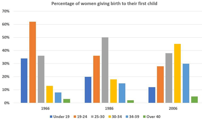 bar chart childbirth age women task 1 16.01.2020