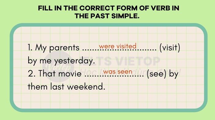 Fill out the correct verb form in the simple past