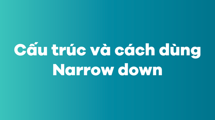 The structure and usage of the phrase Narrow down in English sentences