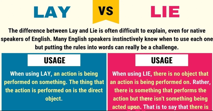 Differentiating Lay and Lie in English