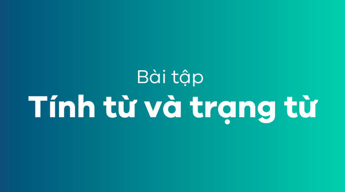 Bài tập liên quan đến tính từ và trạng từ