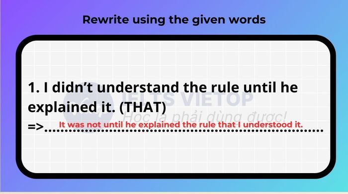 Rewrite using the given vocabulary