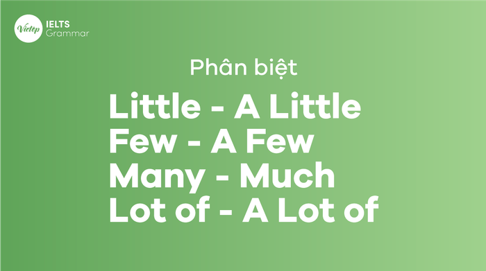 Phân biệt Little – A Little, Few – A Few, Many – Much, Lot of và A Lot of