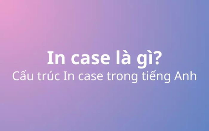 In case là gì? Cấu trúc In case trong tiếng Anh