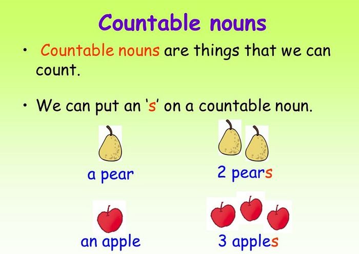 Danh từ có thể đếm – Countable nouns