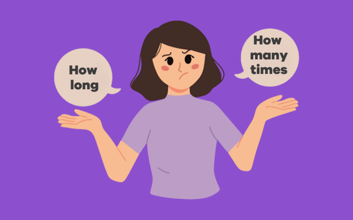 Differentiate between How long and How many times structures