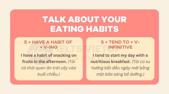 Cấu trúc và mẫu câu dành cho chủ đề talk about your eating habits