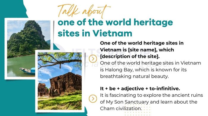 Structures and sentences used for discussing a Vietnamese world heritage site