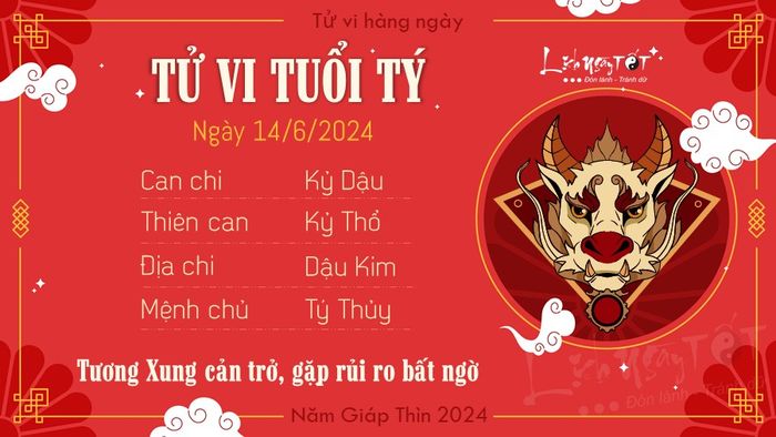 Tử vi hàng ngày 14/6/2024 - Tuổi Tý