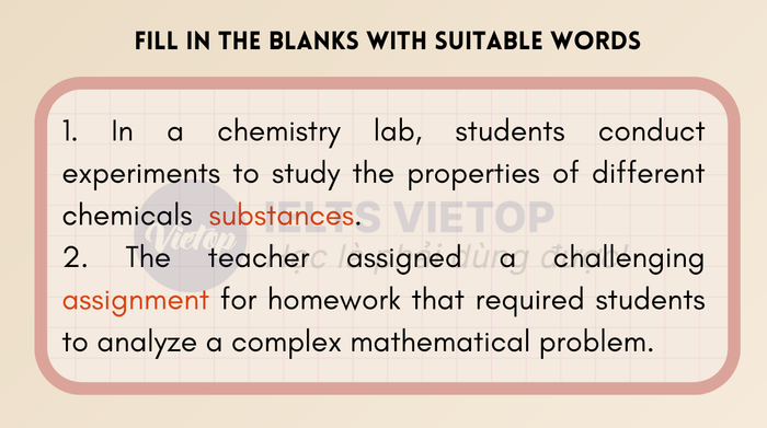 English vocabulary about academic subjects