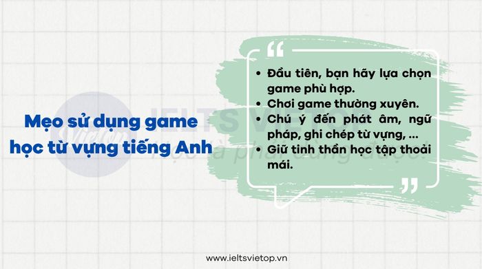 Game học từ vựng tiếng Anh