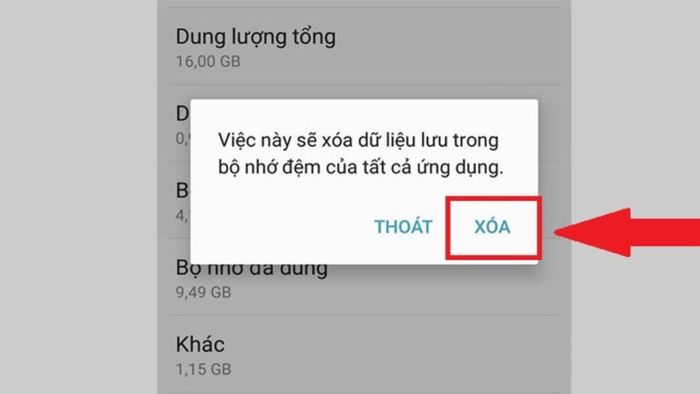 Hướng dẫn xóa bộ nhớ đệm trên điện thoại Android - Bước 3