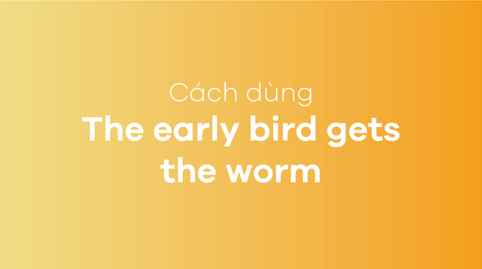 The early bird gets the worm