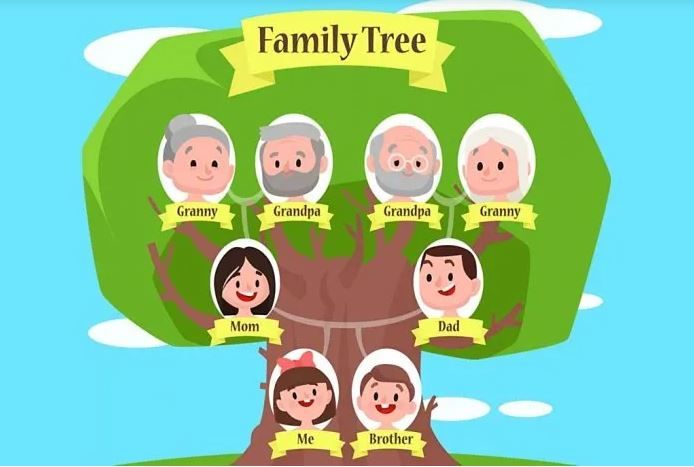 English vocabulary on family topics including lineage and blood relationships