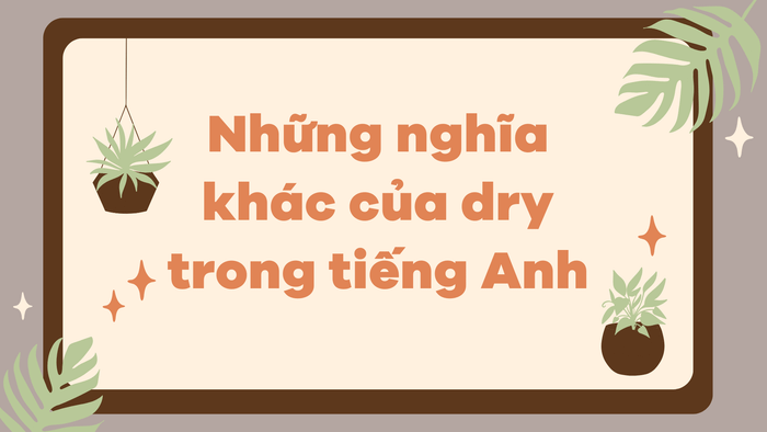 Các nghĩa khác của từ dry trong tiếng Anh