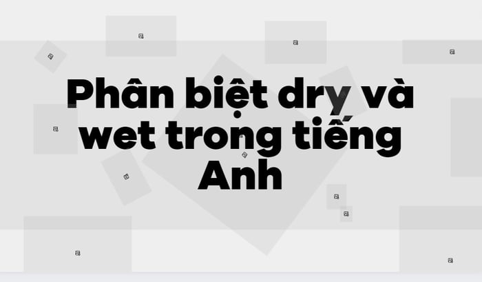 Khác biệt giữa dry và wet trong tiếng Anh