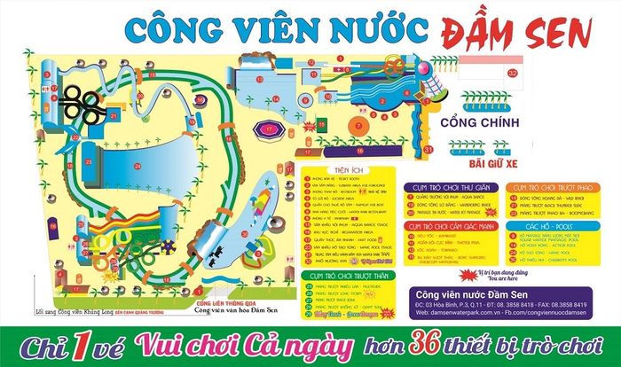 Đoạn hội thoại mẫu về chỉ đường tại Công viên nước Đầm Sen