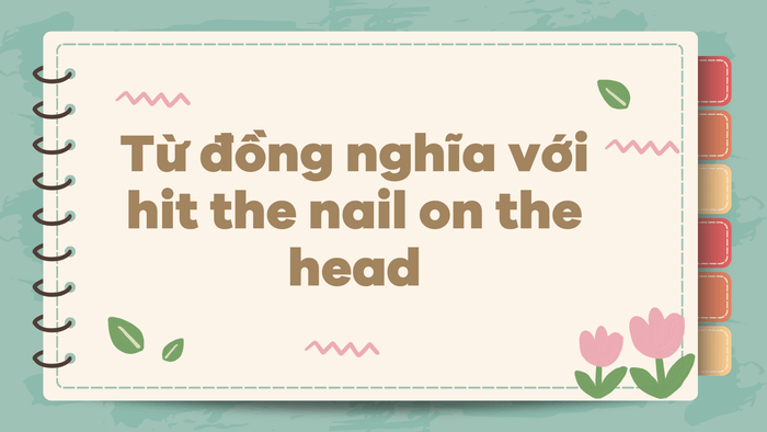 Từ đồng nghĩa của hit the nail on the head là gì?