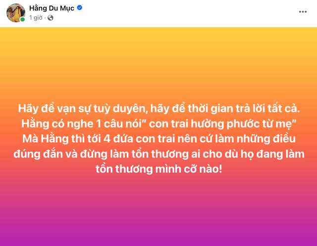 Trong bối cảnh xôn xao về việc chồng đòi ly hôn, Hằng Du Mục đã có những động thái khiến ai cũng phải suy ngẫm