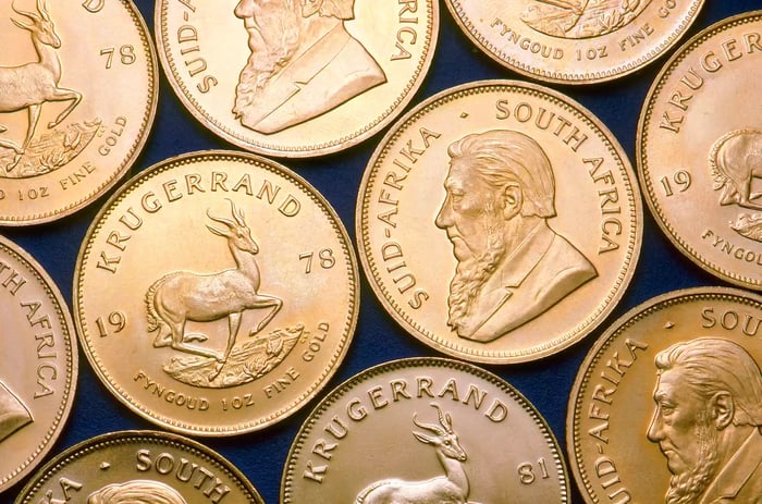 Các mảnh vàng Krugerrand Nam Phi