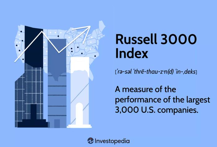 Chỉ số Russell 3000: Là một đánh giá về hiệu suất của 3,000 công ty lớn nhất Hoa Kỳ.