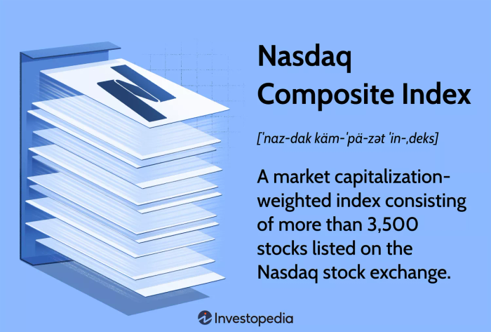 Chỉ số Nasdaq Composite: Là một chỉ số được cân đối theo vốn hóa thị trường bao gồm hơn 3.500 cổ phiếu được niêm yết trên sàn giao dịch chứng khoán Nasdaq.