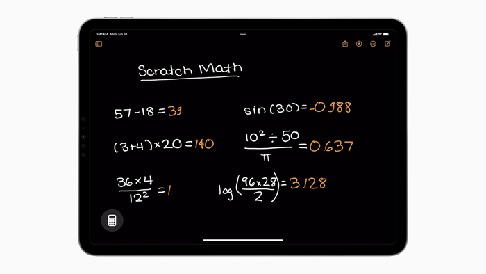 iPad có thể thực hiện các phép tính toán