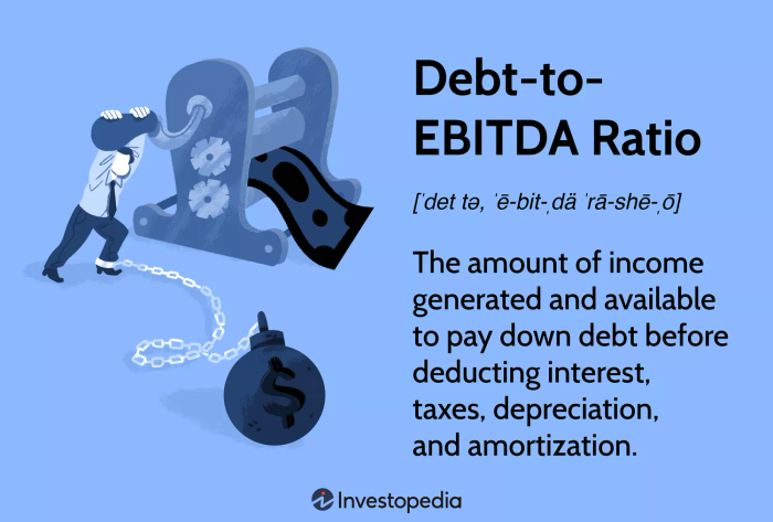 Tỷ lệ nợ/EBITDA: Số lượng thu nhập được tạo ra và có sẵn để trả nợ trước khi khấu trừ lãi, thuế, khấu hao và hao mòn.