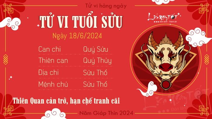 Tử vi hàng ngày 18/6/2024 cho tuổi Sửu