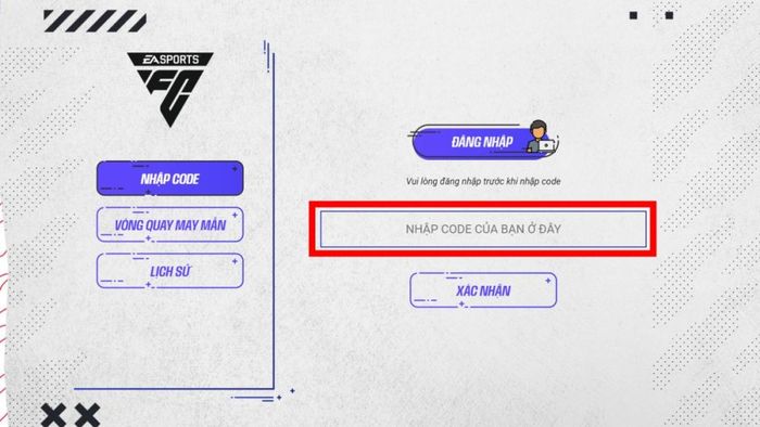 Hướng dẫn cách nhập mã FC Online M bước 2