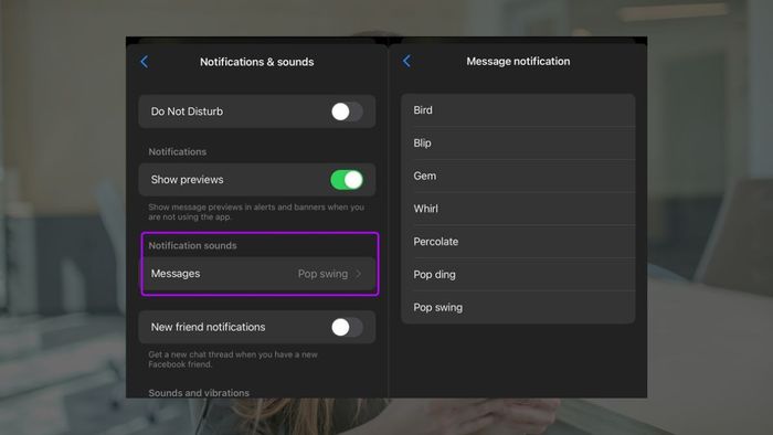 Đổi nhạc chuông Messenger trên iPhone - Bước 3