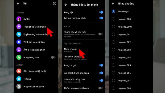 Đổi nhạc chuông Messenger trên Android - Bước 2