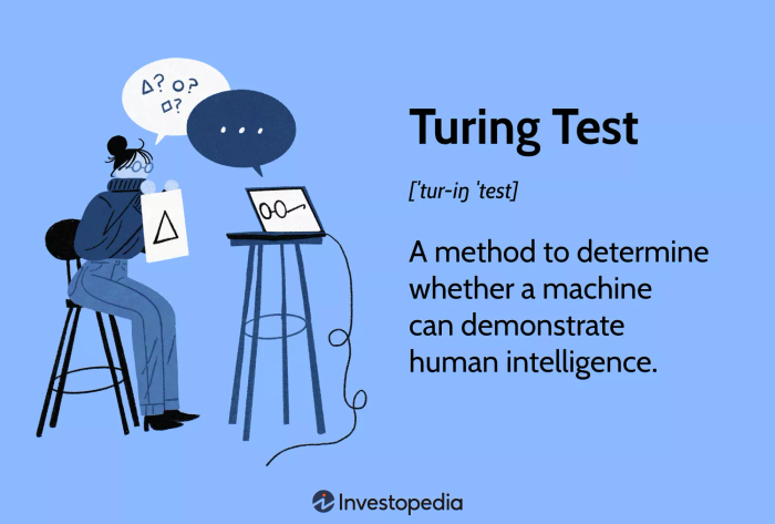 Kiểm tra Turing: Một phương pháp để xác định xem một máy có thể thể hiện trí tuệ con người hay không.