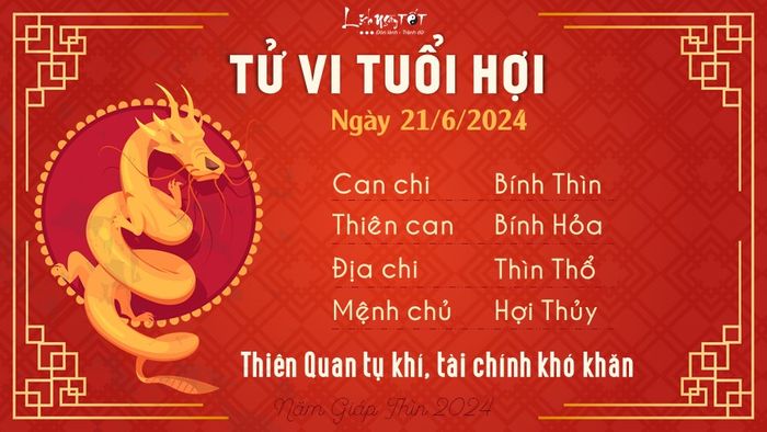 Tử vi hàng ngày 21/6/2024 - Tuổi Hợi