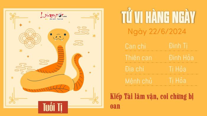 Dự đoán vận mệnh hàng ngày 22/6/2024 cho tuổi Tị