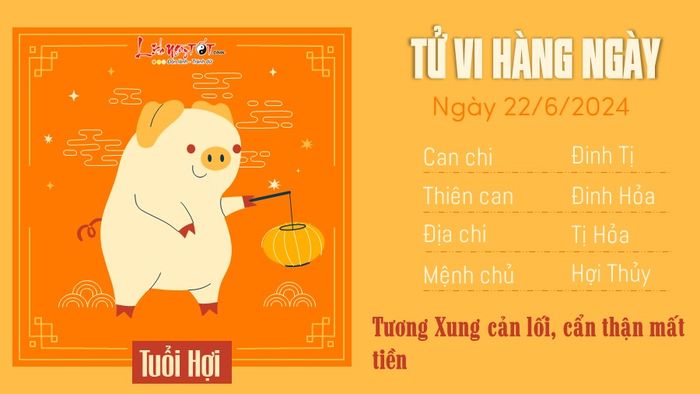 Tu vi hàng ngày ngày 22/6/2024 cho tuổi Hợi