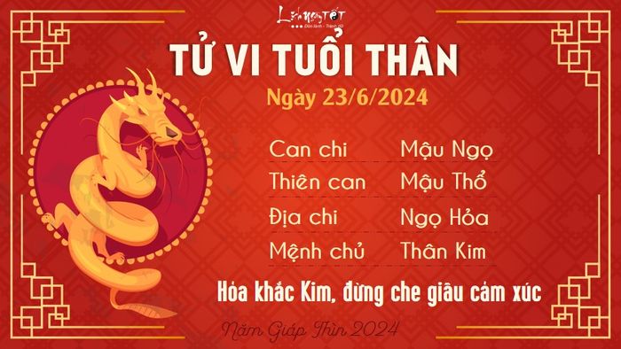 Tu vi hang ngay 23/6/2024 - Thân