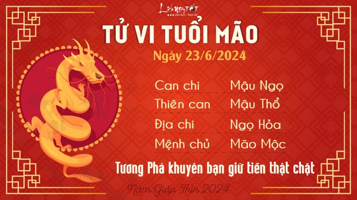 Tu vi hàng ngày 23/6/2024 - Mão