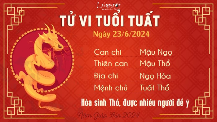 Tu vi hàng ngày 23/6/2024 - Tuất