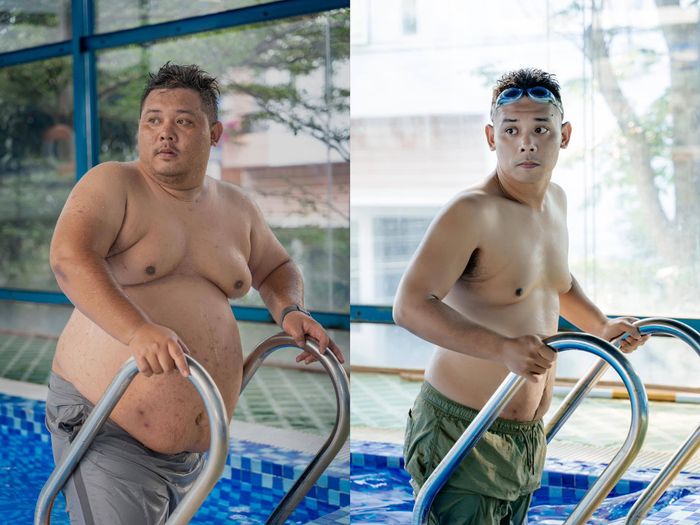 Sơn Tùng khi còn 170kg và sau khi thành công trong việc giảm cân - Ảnh: QUANG THỊNH