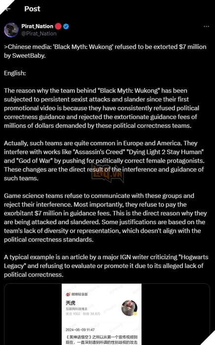 Game Science Đã Phản Hồi Về Các Cáo Buộc Về Black Myth: Wukong 2