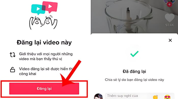 Cách đăng lại video TikTok của người khác - Bước 3