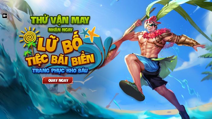 Liên Quân Mobile: Hướng dẫn nhận skin miễn phí Lữ Bố - Tiệc Bãi Biển