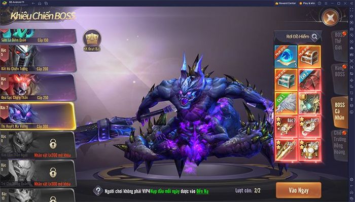 Chơi game Tiên Vương 4D trên máy tính: Hướng dẫn săn boss