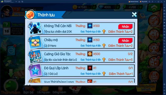 Chơi Siêu Rồng Thần: Huyền Thoại trên PC cùng BlueStacks