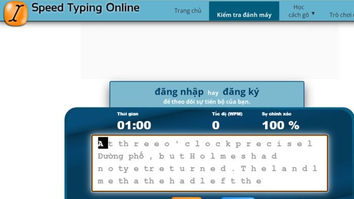 Kiểm tra tốc độ đánh máy trực tuyến